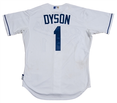 2015 Jarrod Dyson Game Used KC Royals Home Jersey-World Series Champs Season! (MLB Authenticated)